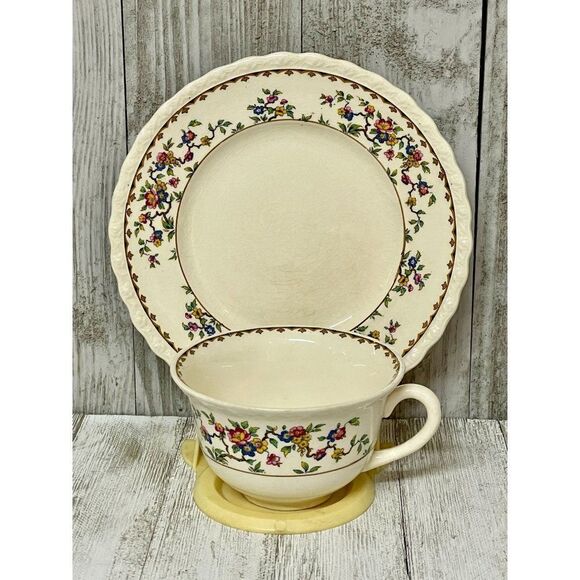 Vintage Myott Staffordshire Rosemere 7 Pieces Plates Bowl Teacup Saucer - Picture 4 of 14